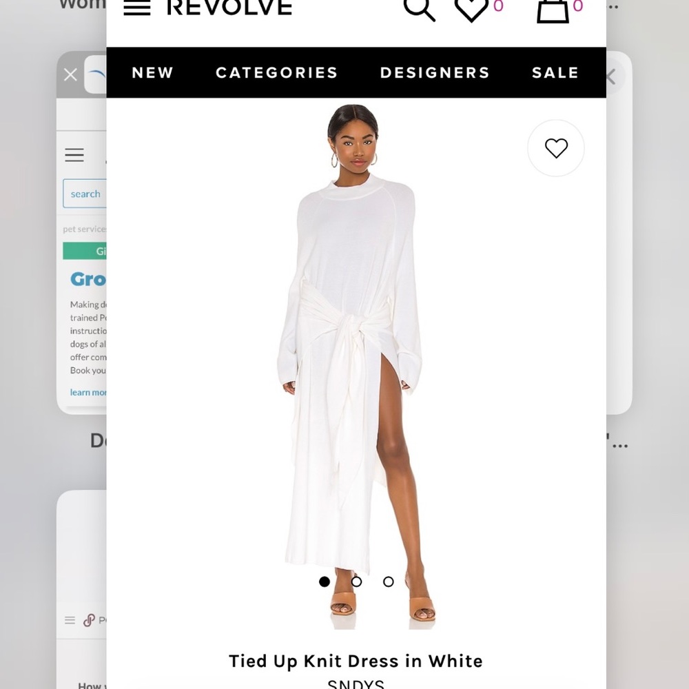 REVOLVE- SNDYS 
Tied Up Knit Dress in White size Medium